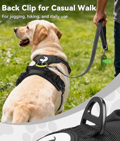 Joytale No Pull Dog Harness Medium Sized Dog, Reflective Pet Vest with Front Clip, Adjustable Soft Padded Harnesses with Easy Control Handle for Training and Walking, Black, M - color: Black, size: Medium
