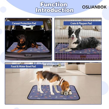 2'Pcs Washable Pee Pads, Reusable Puppy Pet Training Pads, Waterproof Dog Crate, Whelping Pad, Non-Slip Protects Against Urine Leakage Deep Grey Extra Large - color: Deepgrey, size: Extra Large