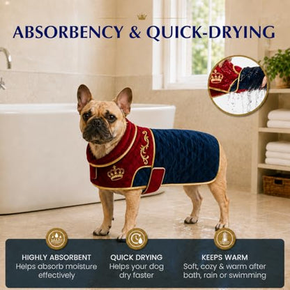 Aristocian Dog Bathrobe, Dog Grooming Supplies, Absorbent Towels for Dogs, Quick Drying Dog Bathrobe, Dog Bath Supplies, Dog Towel, Dog Robe, Dog Pajamas, Dog Clothes for Large Dogs, Dog Accessories - size: Medium
