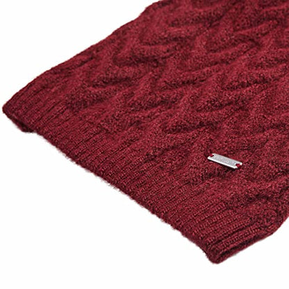 Blueberry Pet Classic Fuzzy Textured Knit Pullover Turtle-Neck Dog Sweater in Burgundy Red, Back Length 14", Pack of 1 Clothes for Dogs - color: Burgundy Red, Turtle-neck, size: 14 inch