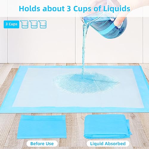 Super Absorbent Waterproof Dog and Puppy Pet Training Pad, Housebreaking Pet Pad, 50-Count Extra Middle-Size, 28’’X34’’, Blue