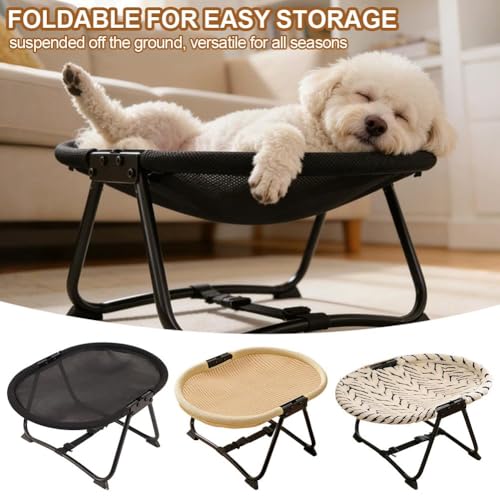 Elevated Outdoor Dog Bed,Foldable ElevatedDog Bed with Sturdy Wire Frame,Portable Folding Washable Non Slip Cot,Cooling Elevated Pet Cot,for Pets Cats Puppy Sleep Rest Outside Camping Travel