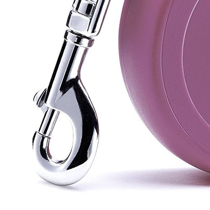 FLEXI New Classic Retractable Dog Leash (Cord), 26 ft, Small, Pink - size: Small 26 ft - 26 lbs