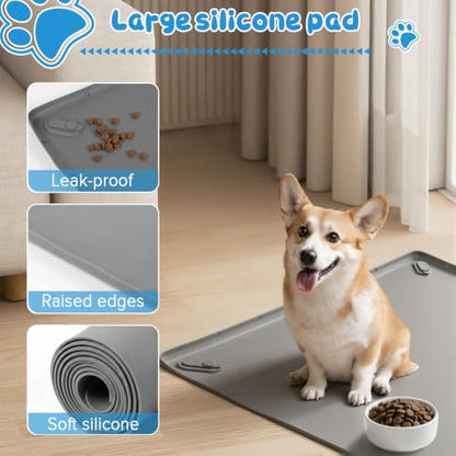 Pee Pad Holder for Dogs, 36" x 25" Non-Slip Silicone Dog Puppy Pad Holder, No Spill Raised Lip High Edge,Portable, Magnetic fixation，Leak-Proof Mat Holder, Square Potty Trays for Home Floor Protection - size: 36" x 25"