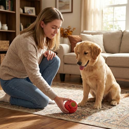 SPOT Seek-A-Treat Double Puzzle Ball Dog Toy, 3.25 in Durable Rubber Treat Dispenser with Dual Openings for Mental Stimulation & Long-Lasting Play, for Dogs up to 50 lbs