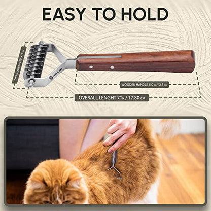 Flamia & Jabz Undercoat Rake for Dogs & Cats, Dematting Grooming Stripper Tool (8 Blades) - size: 8 Blades
