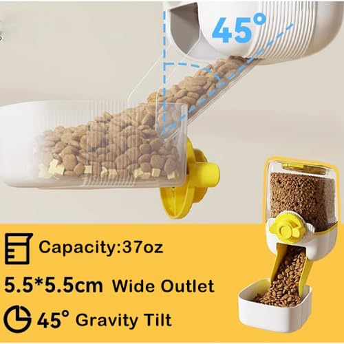 Pet Dog Cat Hanging Automatic Feeders Drinking Bowls, Auto Gravity Rabbits Feeder No Drip Water Set, Cage Pet Feeding Bowls Dispenser for Cats Dogs Puppy, Rabbit (Geen) - color: Geen