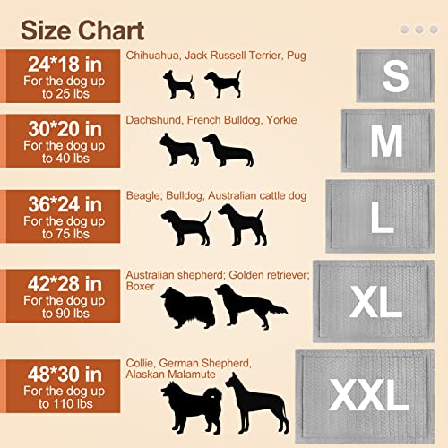 BEAUTYZOO Dog Bed Crate Pad 30 x 20 inch, Washable Dog Crate Mat for Medium Sized Dogs, Anti-Slip Pet Crate Bed Kennel Pad, Durable Cozy Puppy Sleeping Mat Rectangle Mattress, Grey - color: Wheat, size: 30.0"L x 20.0"W x 1.1"Th