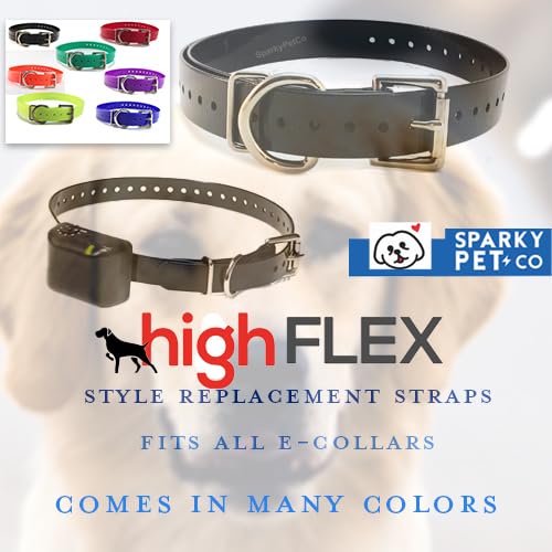 Sparky PetCo 1" Waterproof High Flex Roller Buckle Straps for E Collar Systems (NEON Yellow) - color: NEON YELLOW
