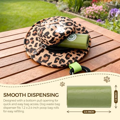 Hat Shaped Dog Poop Bag Holder, Waterproof Clip On Waste Bag Dispenser, Portable Leash Attachment Dog Walking Gear for Small Large Dogs, Leopard Print - color: Leopard print