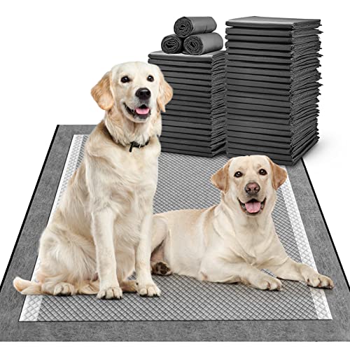 MIZOK Pee Pads for Dogs 30x36in Charcoal Dog Pads XL, Super Absorbent Odor Eliminating Leak-Proof, Dog Pee Pads with Activated Carbon for Large Breeds, Disposable (35 Count) - size: X-Large 30"x36" 35 Count