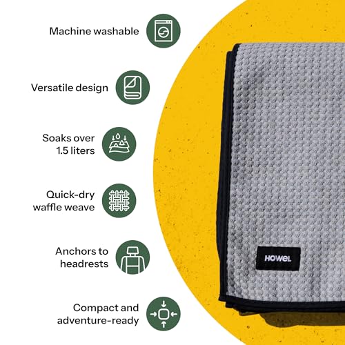 Dog Towel Blanket for Drying Dogs and Cover for Car Back Seat, XLarge 71" x 59", Ultra Quick Dry and Absorbent Microfiber, Light Weight, Machine Washable, Soaks Over 1.5L, Grey, Beach to Boot