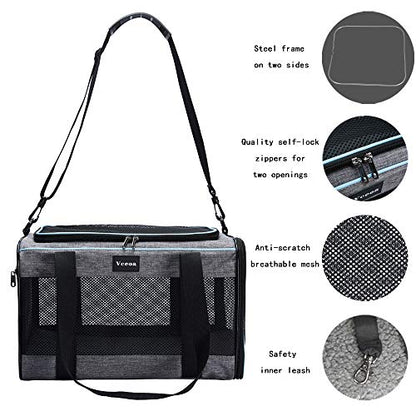 Vceoa 19x12x12 Inches Cat, Dog Carrier for Pets Up to 22 Lbs, Soft-Sided Cat Bag Animal Carriers Travel Puppy Carry As a Toy of Fabric Pet Home - size: 19.0"L x 12.0"W x 12.0"H