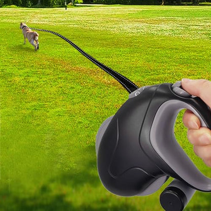 HEEPDD Retractable Dog Leash for Large Dogs, 33ft Heavy Duty Anti Winding One Hand Brake Lock Nylon Tape for Walking Training Outdoor Use (Black 10M Reflective Wire)