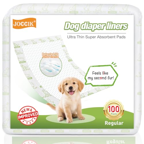 Dog Diaper Liners, 150 Count, Super Absorbent Booster Pads for Male and Female Dogs, Ultra-Thin and Breathable, Regular - size: Regular-150 Pads