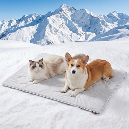 ZOMISIA Cooling Blanket for Medium Dogs - Washable Dog Cooling Mat for Hot Weather, Travel Soft Pet Summer Essentials, Grey, 30"x40" - color: Grey, size: M(30x40")