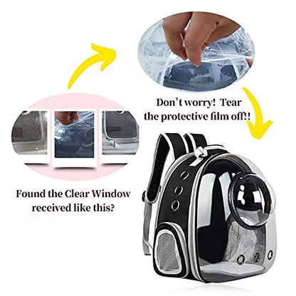 AJY Pet Clear Cat Backpack Carrier Bubble Breathable Foldable Pet Rucksack Carrier for Puppy Dog Cat Lightweight Cat Backpack Designed for Travel, Hiking, Walking & Outdoor Use - color: Pink