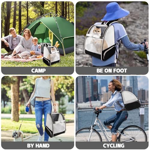 Cat Backpack Carrier,Pet Carrier Airline Approved for Small Dog Cat Puppy Kitten Bunny,Ventilated Mesh Design Animal Backpack for Hiking Camping Travel Bag (Black) - color: Black
