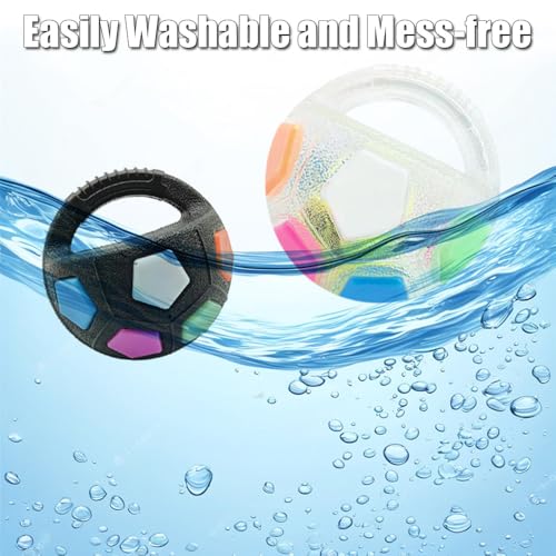 Dog Toy Ball with Handle, Squeaky Dog Calming Ball with Handle, Interactive Ball for Dogs Playing, Squeaky Floating (Transparent)