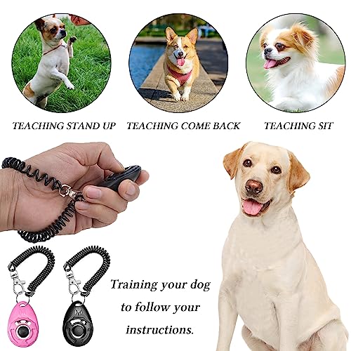STMK Dog Treat Pouch Dog Clicker Training Kit, Dog Training Treat Pouch Dog Clicker for Training, 3 Ways to Wear Easily Carries Treat Pouches for Pet Training (Pink) - color: Pink