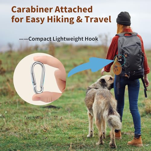 Collapsible Dog Bowl 2-in-1 Travel Portable Silicone Carabiner,Brown | food & water use, folds flat, compact storage, camping, hiking, everyday walks, carabiner clip included - color: A-Brown