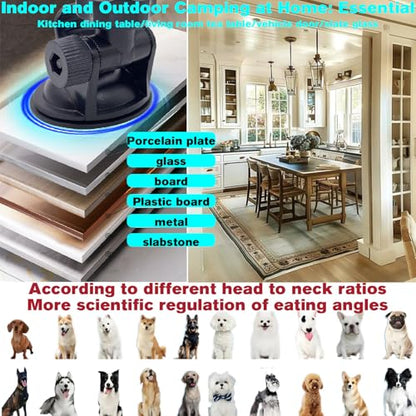 Adjustable Elevated Dog Bowls with Tilting Angle, Suction Base Raised Dog Bowl Stand, Pet Feeding Station with Grade 316L Stainless Steel Bowls for Raised Large Sized Pets Joint Health