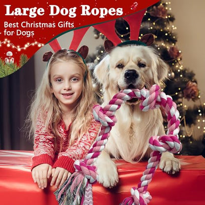 Lmlpt Tough Dog Rope Toy for Large Aggressive Chewers Heavy Duty Chew Toys,Pink