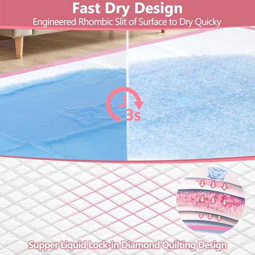 Gimars XL 6-Layer Ultra Absorbent 1200ml 48-Hour Leak-Proof Dog Pee Pads, Quick Dry Extra Large Puppy Pads for Puppy Training, Senior & Incontinent Dogs, Cats, Overnight Use, 30"x36", 50 Count Pink - size: 30"x36" 50 Counts Pink