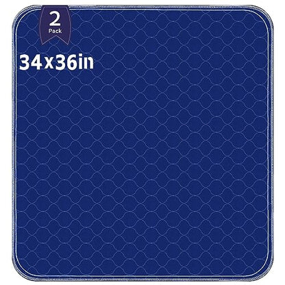 Alsunny® Incontinence Bed Pads 34x36 Inch (2pack),Hide Stains Pads for Beds for Incontinence Adults,Waterproof Bed Pads Washable,Waterproof Mattress Pad, Slip Resistant Bed Pads for Kids,Toddlers,Pet - size: 34x36 Inch(2 Pack)