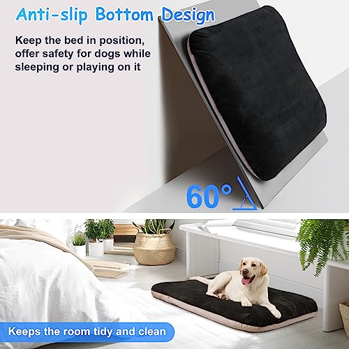 Magic Dog Super Soft Extra Large Dog Bed, 47 Inches Jumbo Orthopedic Foam Pet Beds with Anti Slip Bottom, Dog Sleeping Mattress with Removable and Washable Cover, Dark Grey XL - color: Dark Grey, size: 47.0"L x 39.0"W x 5.0"Th