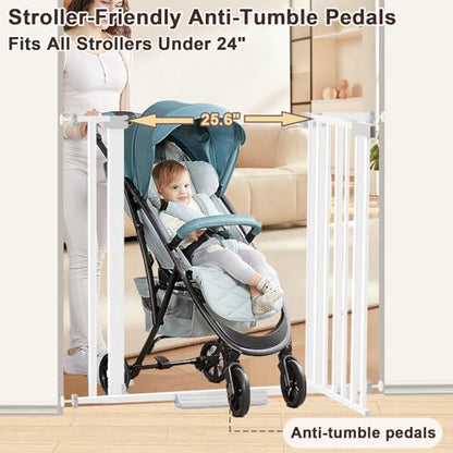 30-41 Inch Extra Wide Outdoor Baby Gate/Dog Gate, Indoor Pet Gate for Doorways, Hallways and Stairs No Drilling, Auto Close, Pressure Mounted Safety gate for Babies,Pets,White - size: White 30-41 inches wide