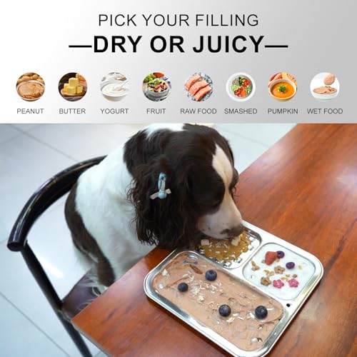 Kactoily 2-Pack Stainless Steel Lick Mat for Dogs and Cats, Large Slow Feeding Licking Pad with 46 Suction Cups, Peanut Butter Licking Pad for Boredom Reducer and Anxiety Relief - size: Large (2-Pack)