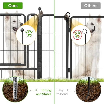 Mr IRONSTONE Dog Playpen with Anti-Rust Coating – 32" Height 16 Panels Portable & Foldable Indoor/Outdoor Pet Fence for Large, Medium, or Small Dogs – Durable Exercise Pen
