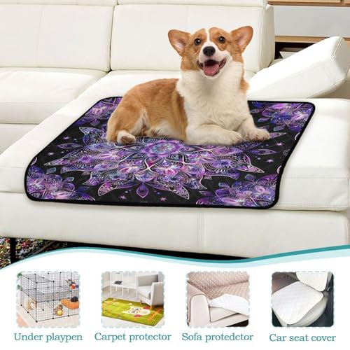 Qilmy Mandala Pet Mat, Waterproof Reusable Dog Training Pad Anti-Slip Pet Creat Pad for Small Medium Large Dogs and Cats - size: Medium+Large