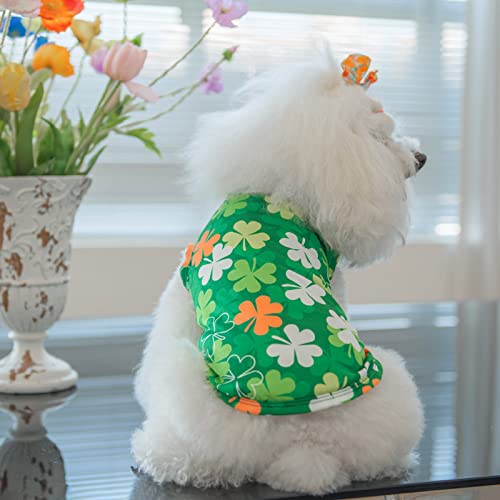 CuteBone Dog Shirts 2-Pack Soft Pet Clothes Breathable Summer Vest for Small Puppy and Stretchy Cat Apparel - color: Clovers&rabbits, size: Small