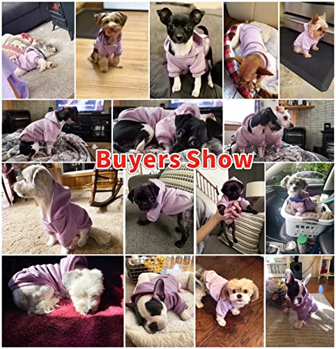 Idepet Pet Dog Hoodies Dog Clothes for Small Dogs Vest Chihuahua Clothes Warm Coat Jacket Autumn Puppy Outfits Cats Dogs Clothing(S, Purple) - color: Purple, size: Small