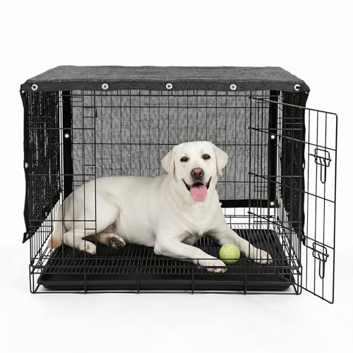 ShadeMart 4' x 5' Black Dog Kennel Shade Cover, 90% UV Block Shade Cloth, Mesh Tarp with Grommets for Dog Playpen, Dog Pen, Dog Run, Dog Crate, Fence Privacy Screen (We Make Custom Size) - color: Black, size: 0 4' X 0 5'