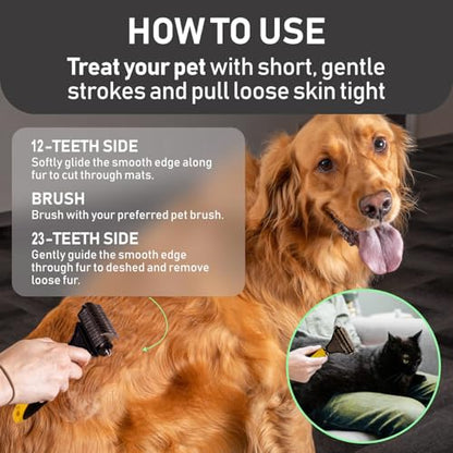 Pet Republique Matt Splitters Tool – Effective Mat Remover and De-matting Comb for Long-Haired Dogs, Cats, Rabbits – Regular 12+23 Teeth Design - size: 12+23 Teeth