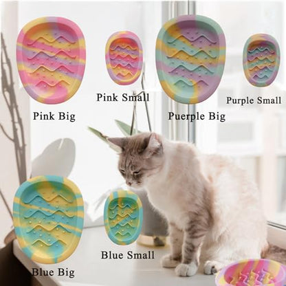 Colorful Slow Feeder Bowl for Large & Small Pets Silicone Easy to Clean Dog Food Bowl Slow Feed Dog & Cat Bowls for Interactive(Purple S) - color: Purple