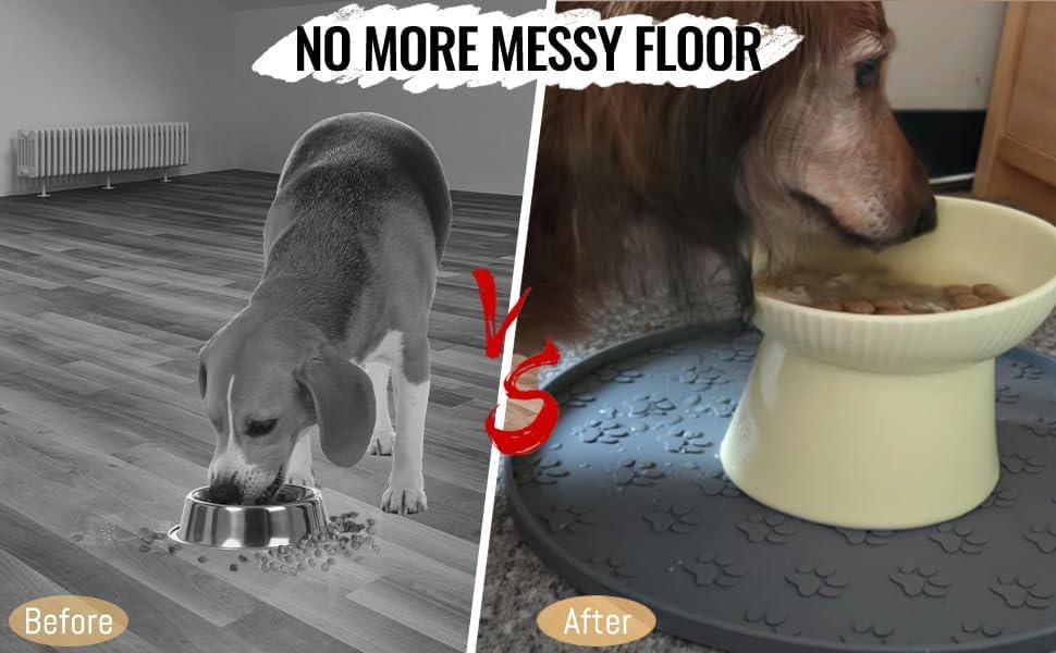 Dog Food Mat for Food and Water, Waterproof Pet Food Mat with Edges, Nonslip Dog Feeding Mat for Protecting Floors (1Pack Grey) - color: 1Pack Grey