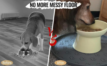Dog Food Mat for Food and Water, Waterproof Pet Food Mat with Edges, Nonslip Dog Feeding Mat for Protecting Floors (1Pack Grey) - color: 1Pack Grey