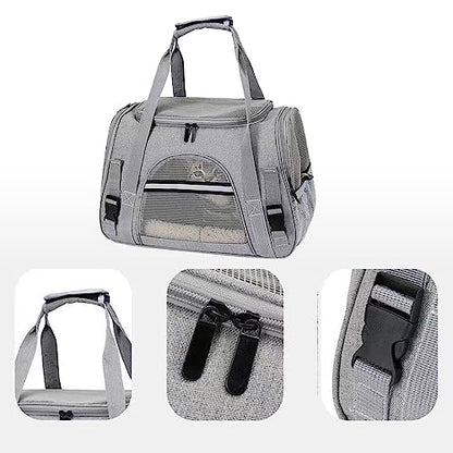 Cat Dog Carrier, Pet Travel Carrier for Small Dogs, Cat Carrying Case Collapsible Dog Carrier, Foldable Soft Sided Animal Carriers Puppy Carry (Black) - color: Black