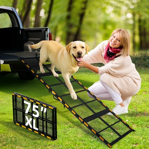 Dog Ramp for Car & Truck & SUV & Stairs - Joint-Friendly, Anti-Slip, Gentle Slope，Extra Wide & Stable, Up to 200 lbs - size: Up to 200 lbs (Car)