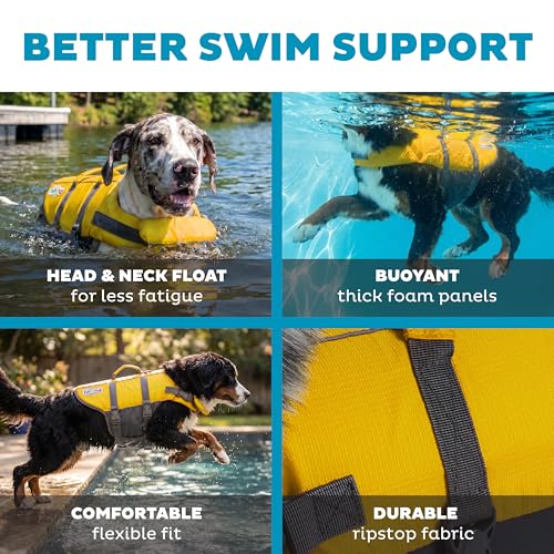 Outward Hound Granby Splash Yellow Dog Life Jacket, XL - color: Yellow, size: X-Large (Chest Girth: 33"-44")