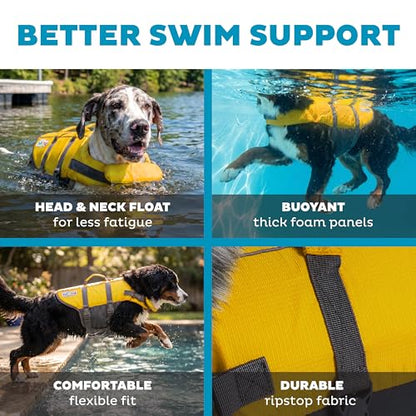 Outward Hound Granby Splash Yellow Dog Life Jacket, XL - color: Yellow, size: X-Large (Chest Girth: 33"-44")