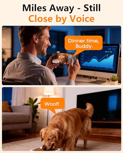 Large Breed Automatic Dog Feeder with 1080P HD Camera: 12L/50 Cups 20-Day Food Capacity for Busy Pet Owners - Anti-Clog 0.78inch Wide Outlet for Large Kibble - size: 12L for Large Dogs