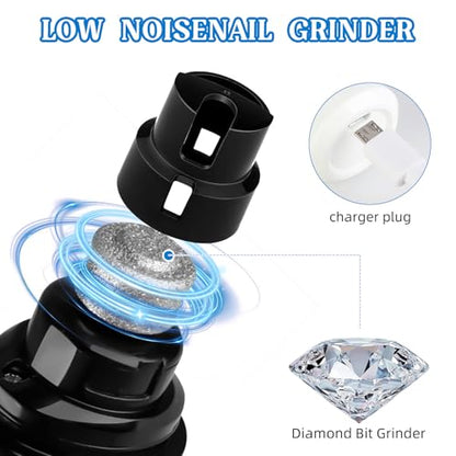2-Speed Silent Groom Pro Nail Grinder, Rechargeable Quiet Dog Nail Trimmer, Gentle Electric Pet Nail Grinder Tool for Medium Small Dogs & Cats