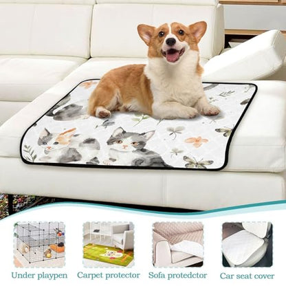 Qilmy Cat Pet Mat, Waterproof Reusable Dog Training Pad Anti-Slip Pet Creat Pad for Small Medium Large Dogs and Cats - size: Smallx3