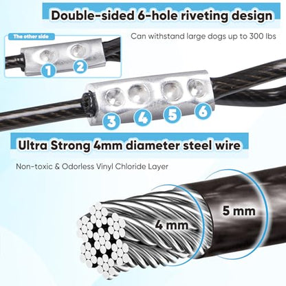 Heavy Duty Dog Tie-Out Cable and Stake for Yard Camping, with 30ft Heavy Duty Cable with Spring, for Small Medium Large Dogs up to 210 lbs, 360°Swivel Dog Run- No Tangle, Spiral Dog Stake (Black+30FT) - color: Black+30FT