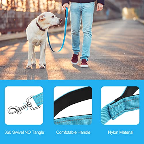 6 Pieces Dog Leash Bulk for Medium and Large Dog, Heavy Duty Nylon Pack Dogs Leashes Padded Handle Double Sided Reflective Puppy Collar for Walking, Training, 5 Feet(Classic)